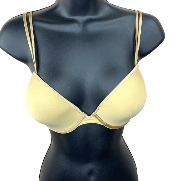 32DD Le Mystère Beige Tan L` Image Collection Underwire T Shirt Lined Bra 32E - Picture 1 of 9